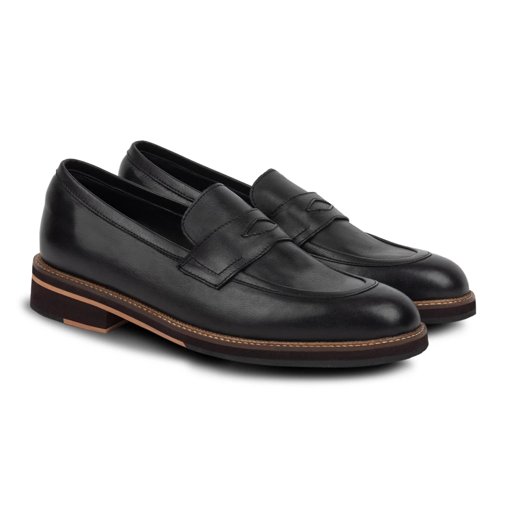 Nappa Milano Blake Penny Loafers Pria Black