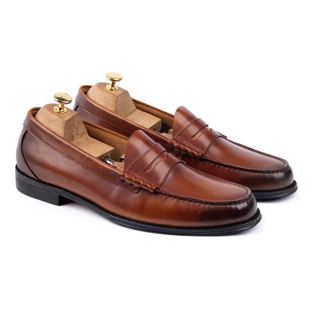 Nappa Milano Nappa Milano Luther Penny Loafers Pria Cognac