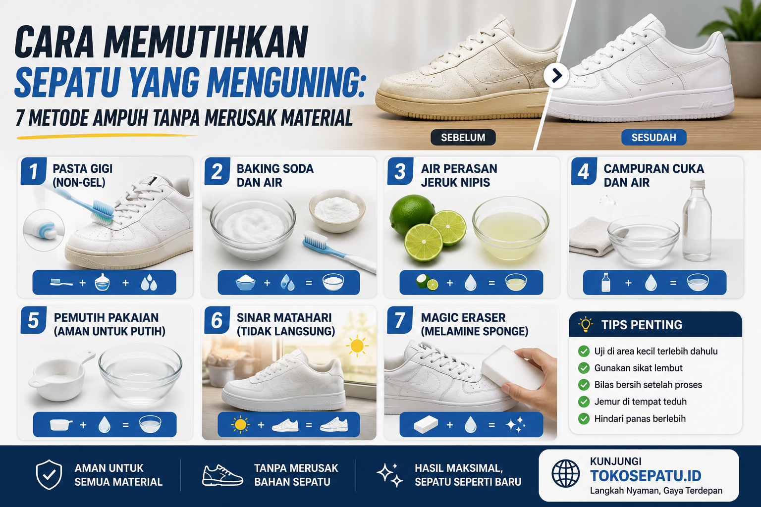 Cara Memutihkan Sepatu yang Menguning: 7 Metode Ampuh Tanpa Merusak Material