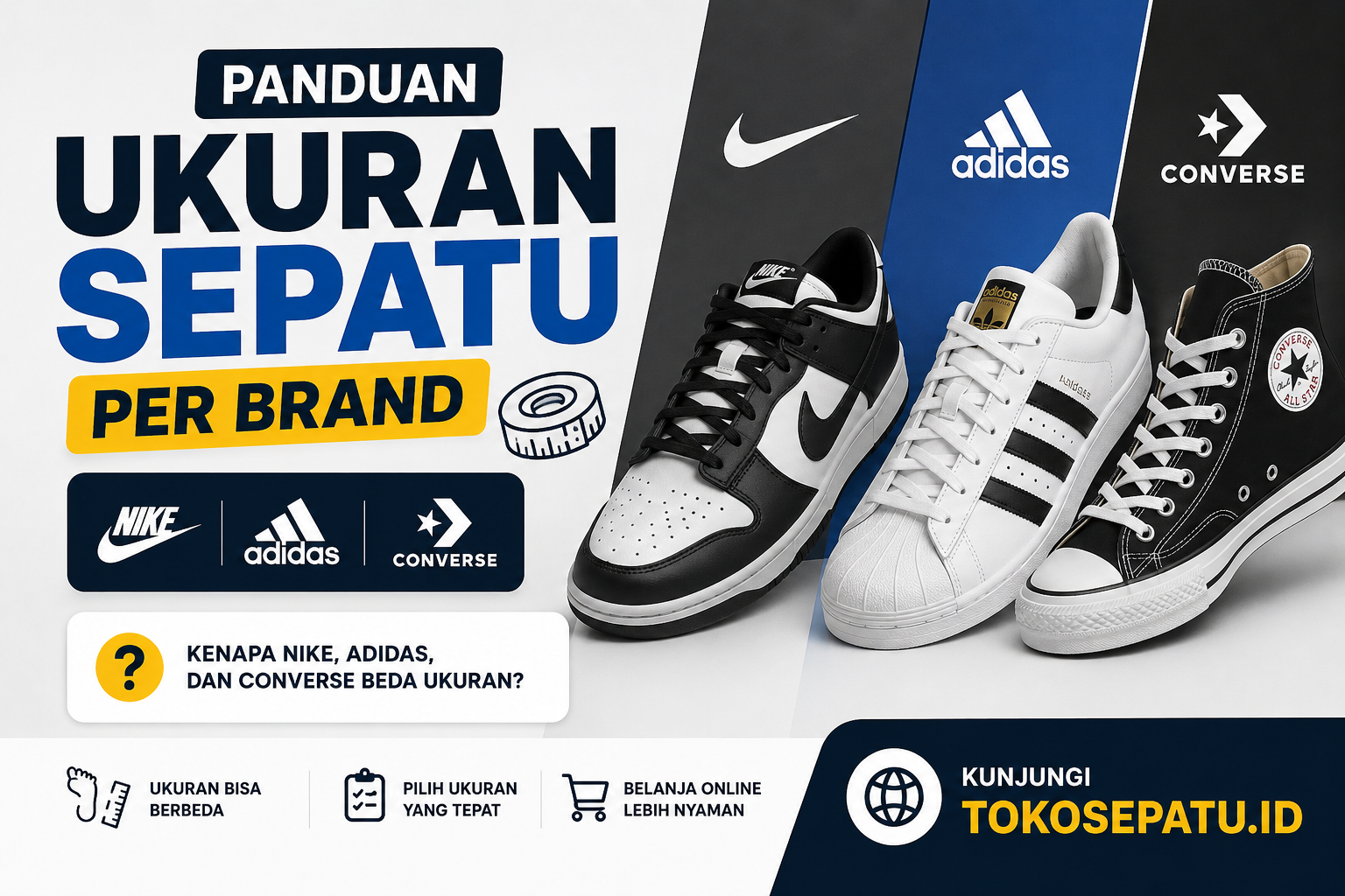 Panduan Ukuran Sepatu Per Brand: Kenapa Nike, Adidas, dan Converse Beda Ukuran?