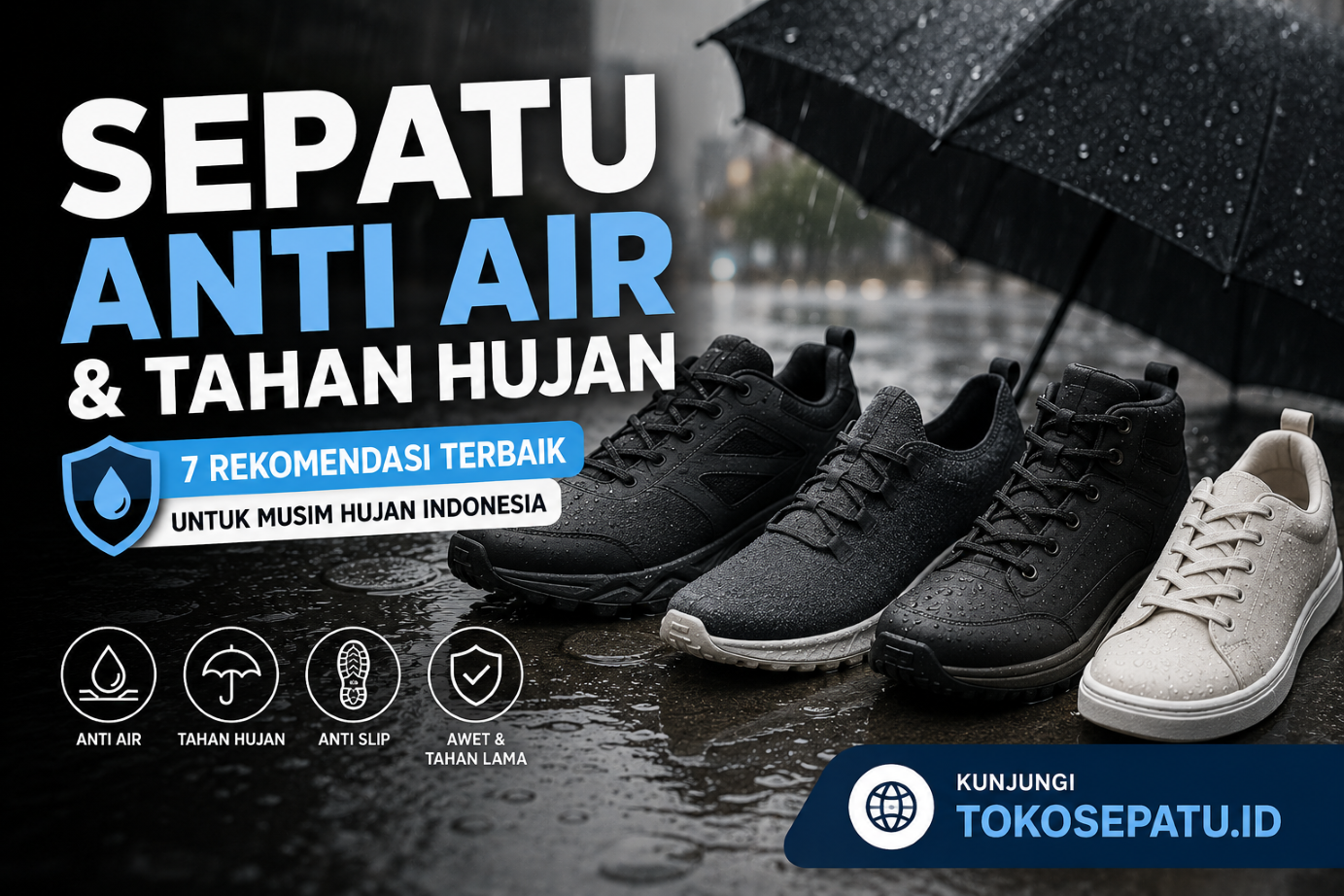Sepatu Anti Air & Tahan Hujan: 7 Rekomendasi Terbaik untuk Musim Hujan Indonesia