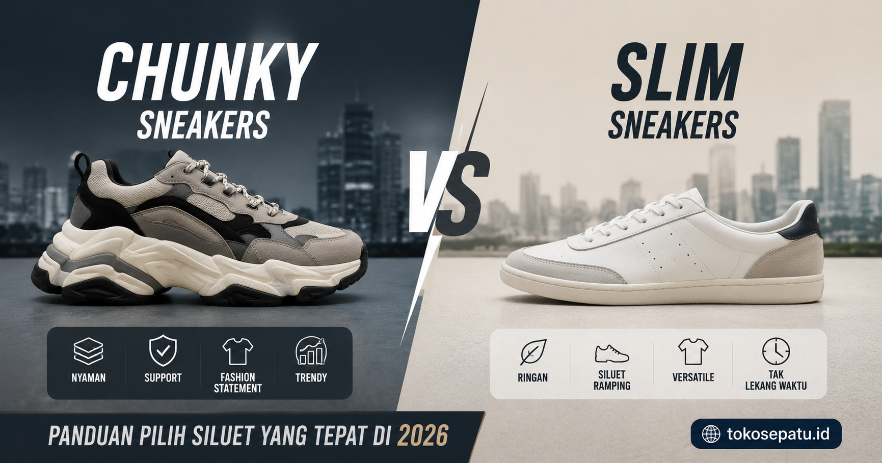 Chunky vs Slim Sneakers: Panduan Pilih Siluet yang Tepat di 2026
