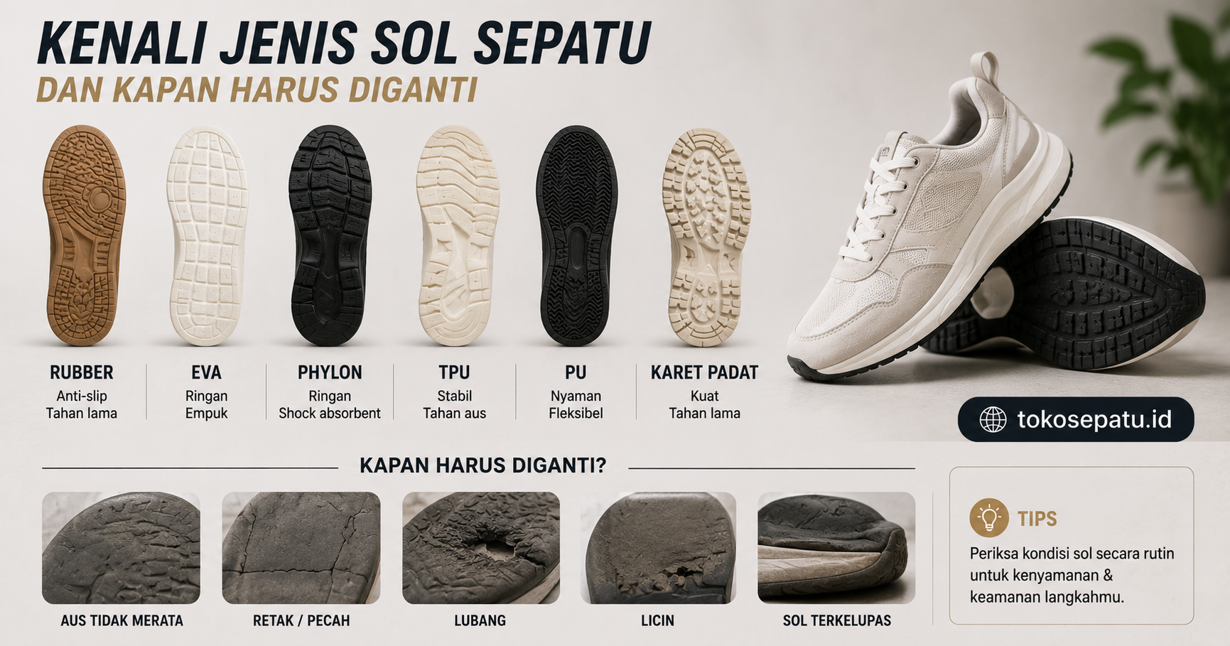 Kenali Jenis Sol Sepatu dan Kapan Harus Diganti: Panduan Lengkap
